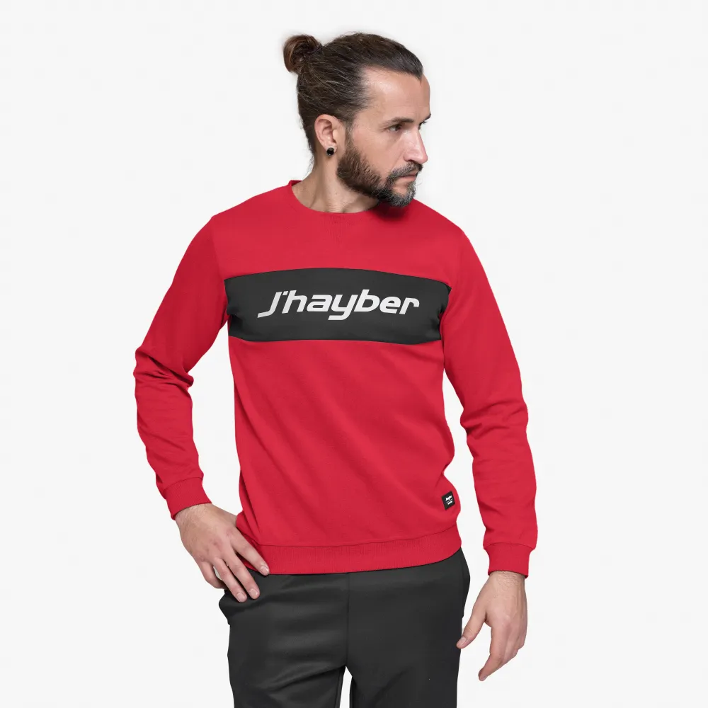 j'hayber Sudadera de hombre ESSENTIAL Rojo y Negro Solo hoy