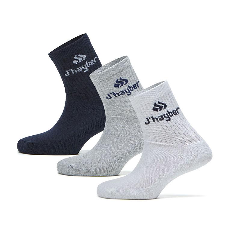 j'hayber Pack de 3 calcetines unisex Caribe Blanco Gris y Marino