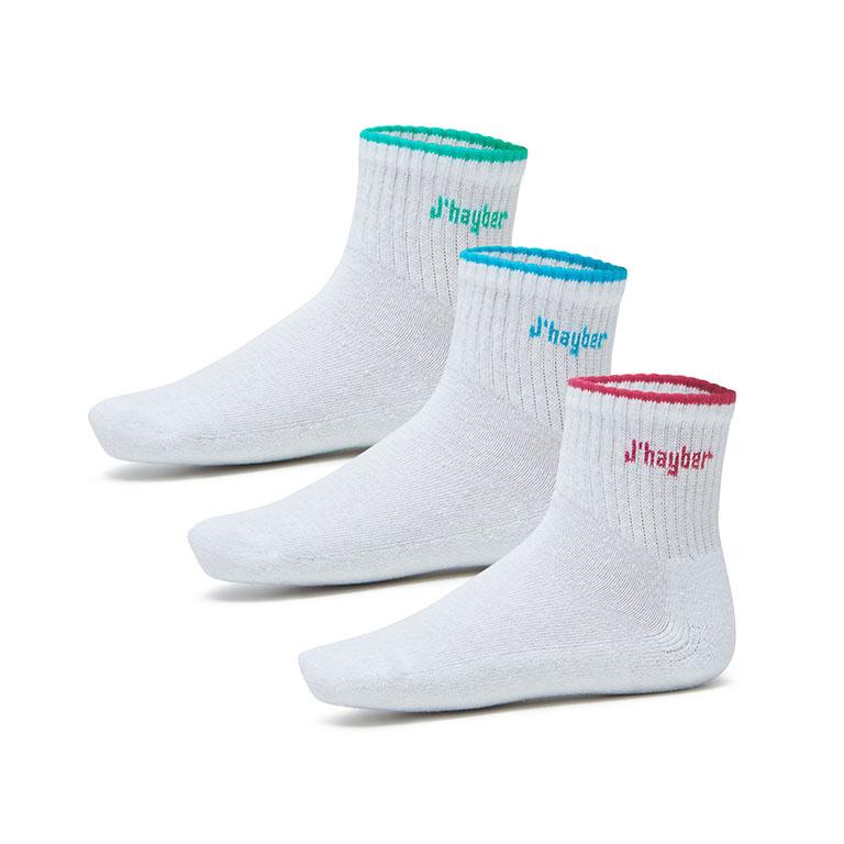 j'hayber Pack 3 calcetines unisex Souquet blanco con azul verde y fucsia Tienda