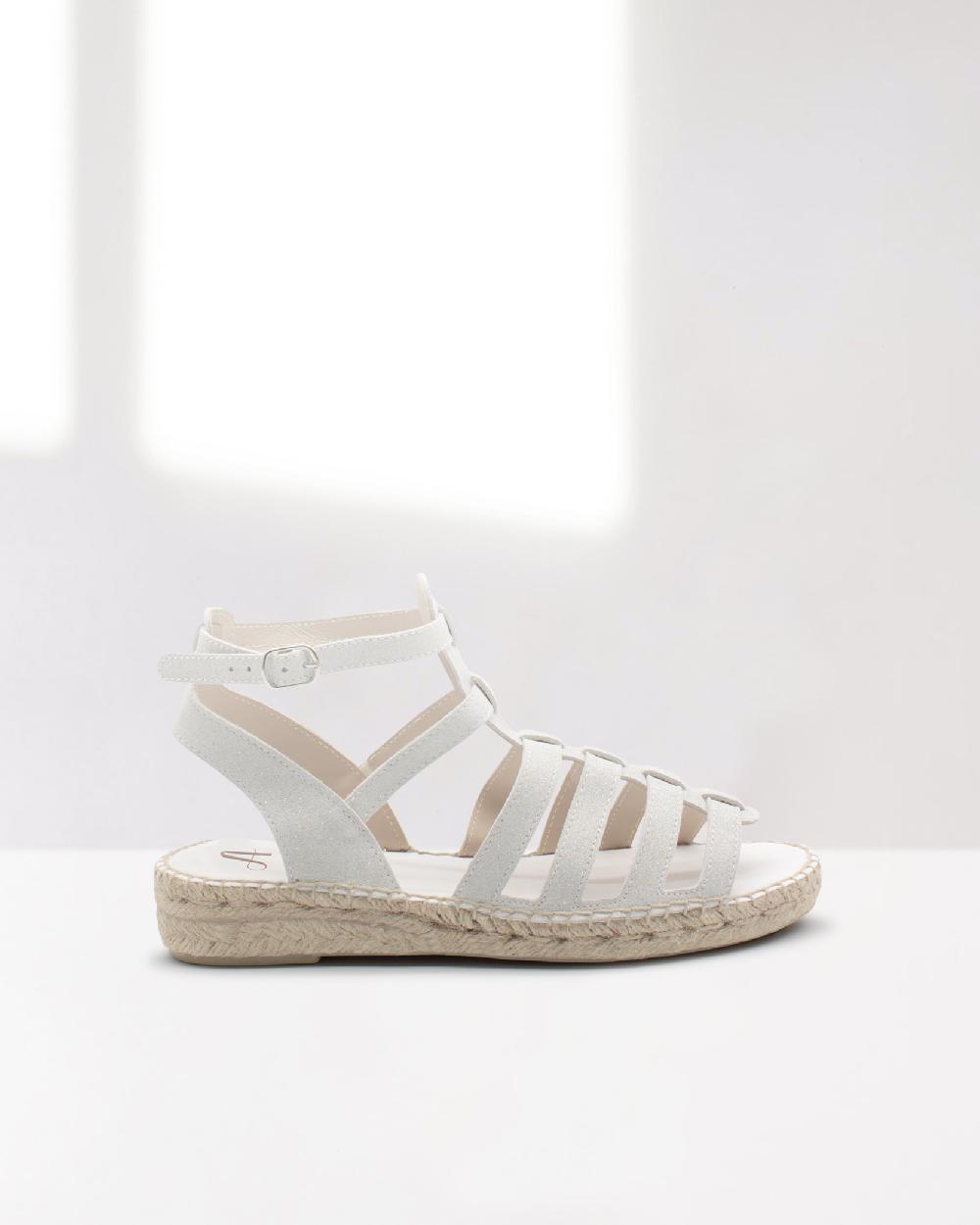 juncal aguirre Sandalias Mikonos Glitter Blanco COMPRAR AHORA