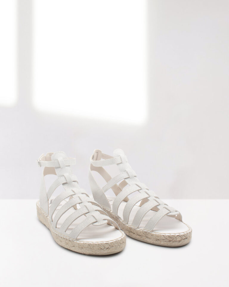 juncal aguirre Sandalias Mikonos Glitter Blanco COMPRAR AHORA
