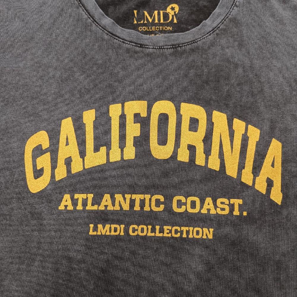 lmdi collection Camiseta “Galifornia Atlantic Coast” LMDI Collection Dorada Grandes descuentos