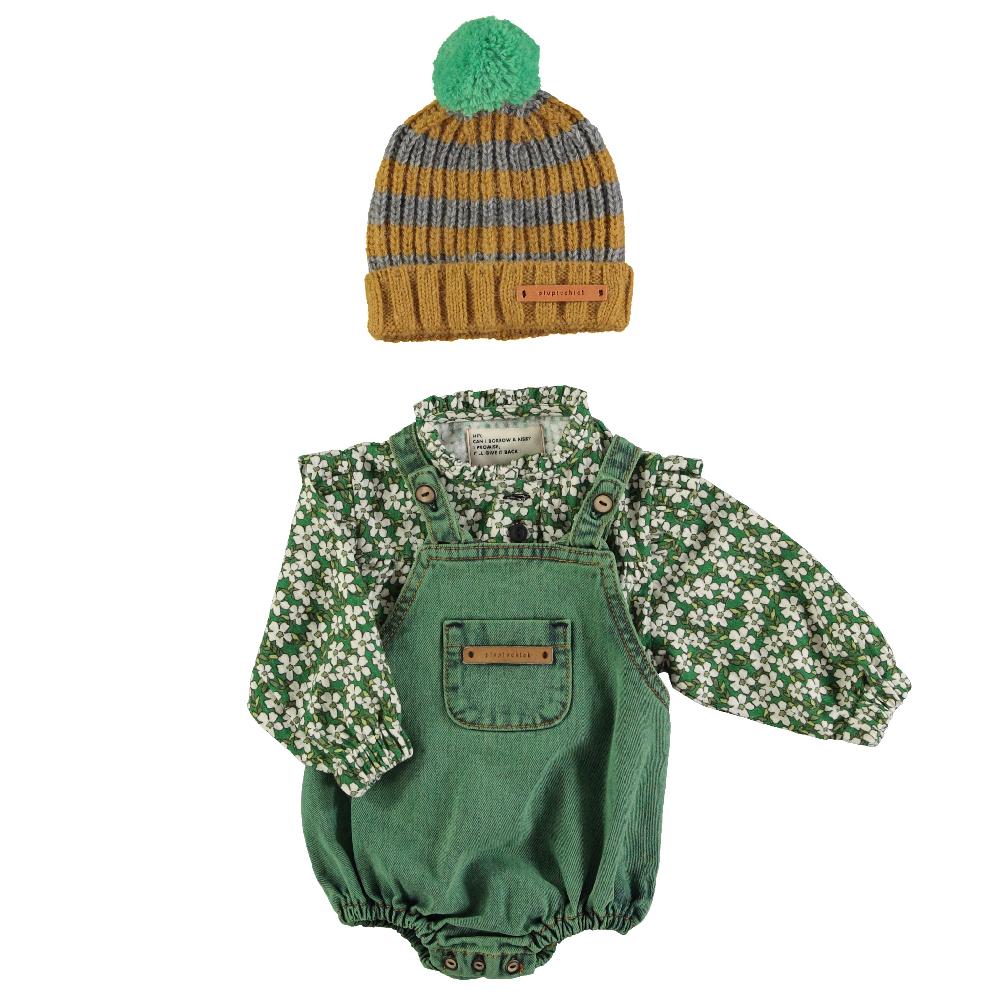 lmdi collection Pelele de bebé denim verde lavado Piupiuchick Tienda de fábrica