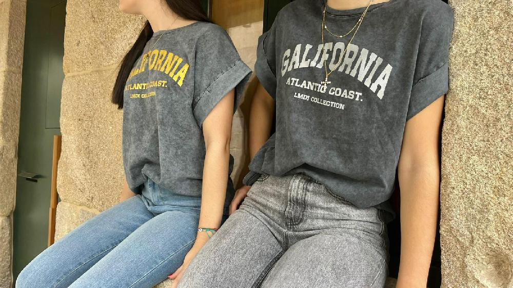 lmdi collection Camiseta “Galifornia Atlantic Coast” LMDI Collection Plateada Tienda