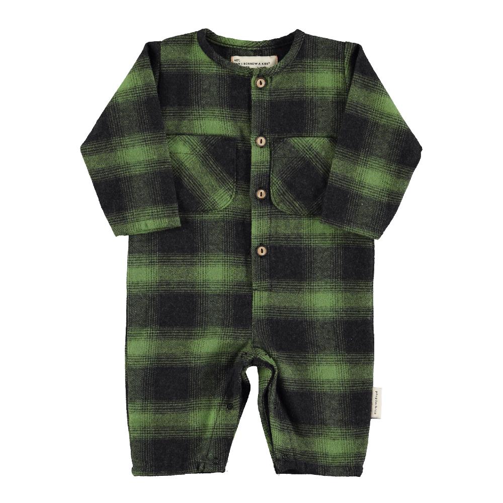 lmdi collection Mono de bebé cuadro verde&negro Piupiuchick Rebajas baratas
