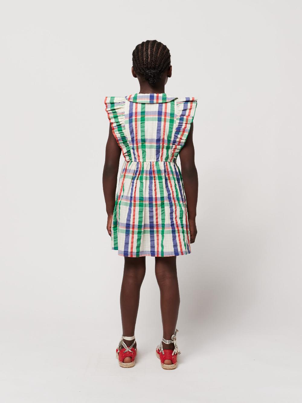 lmdi collection Madras Checks ruffle woven dress Envío internacional gratuito