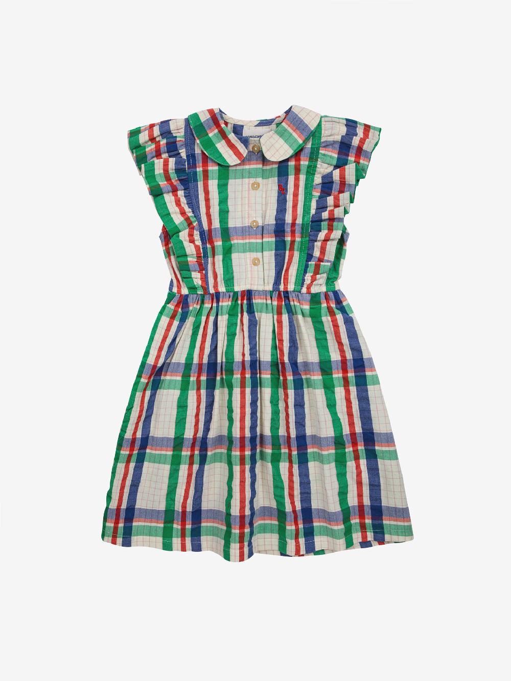lmdi collection Madras Checks ruffle woven dress Envío internacional gratuito