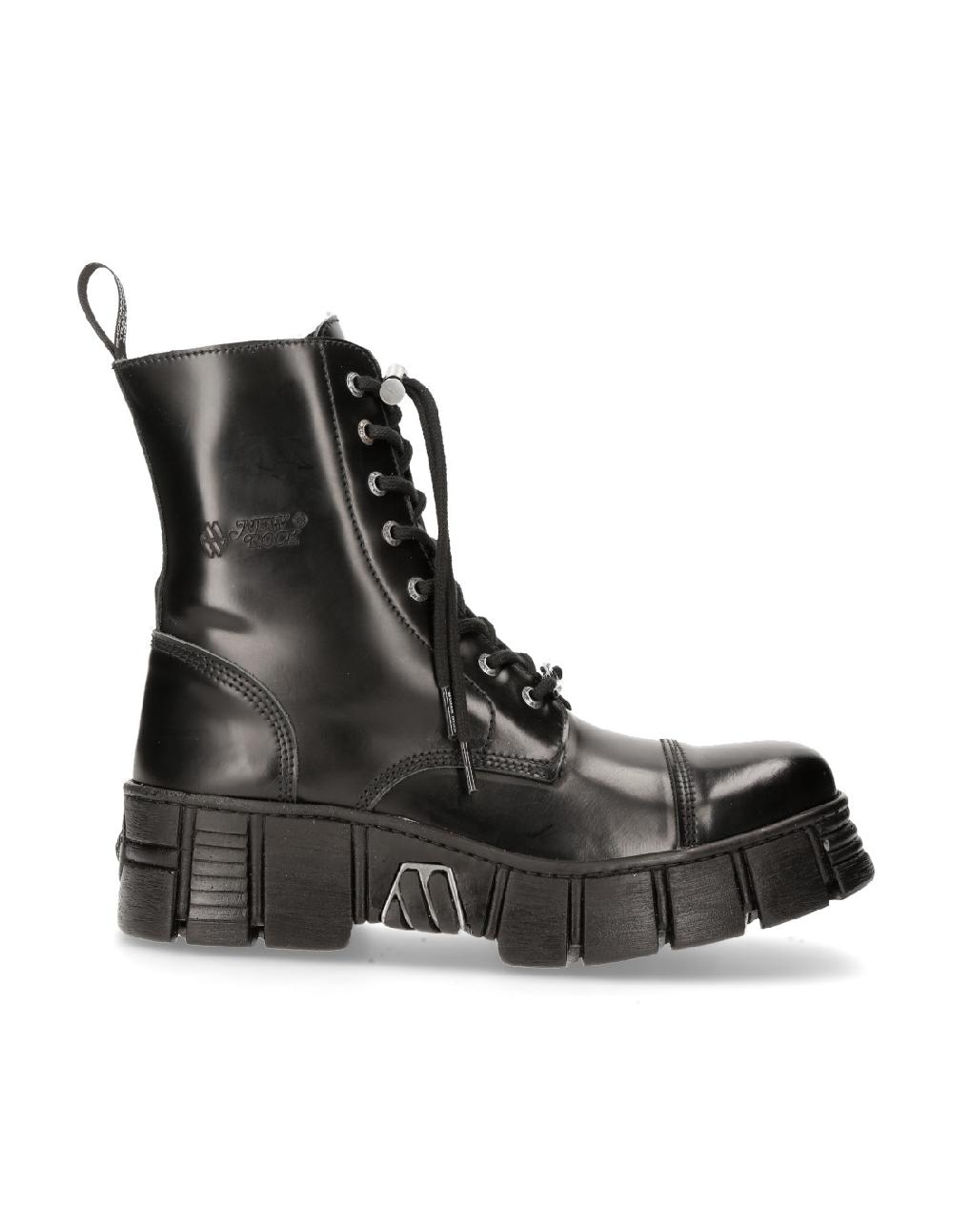 new rock BOOT BLACK TOWER WITH LACES M-WALL126N-C1 Ofertas de temporada