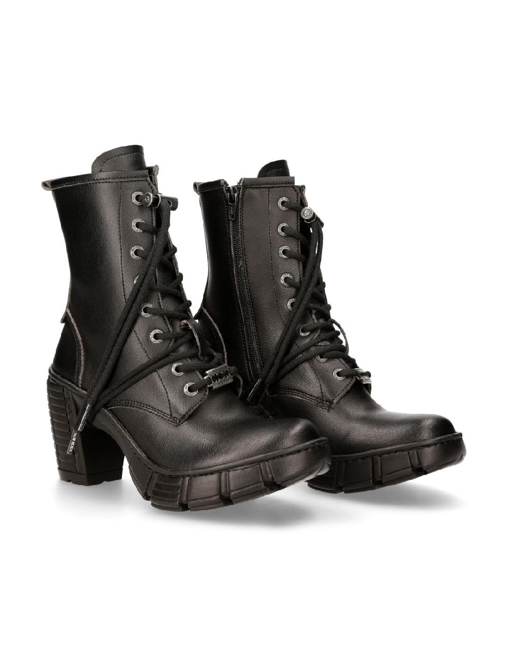 new rock ANKLE BOOT BLACK WITH LACES M-TRCASCO007-V2 Ofertas