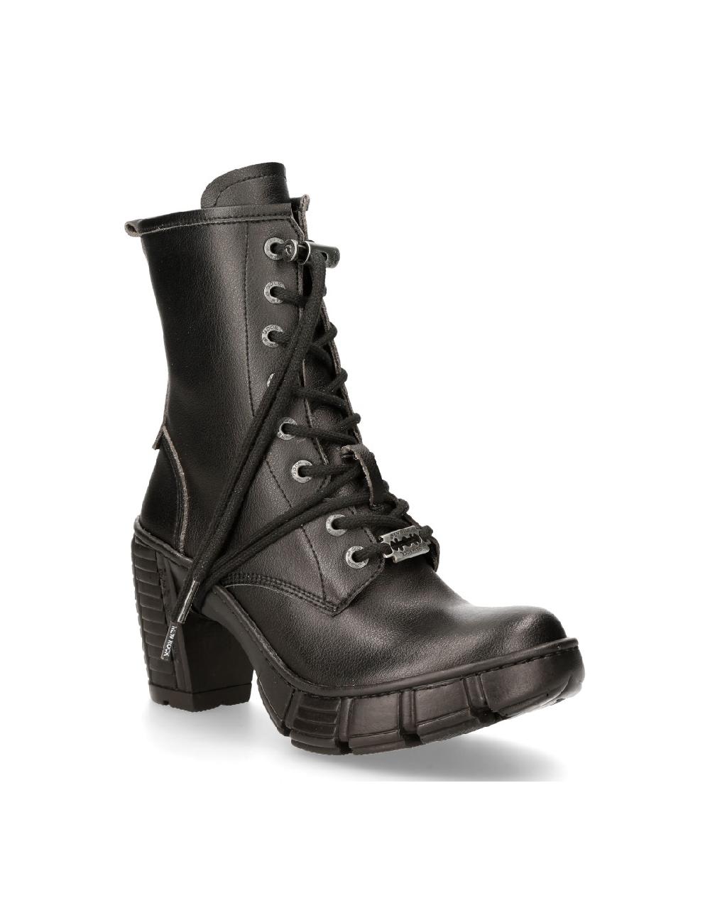new rock ANKLE BOOT BLACK WITH LACES M-TRCASCO007-V2 Ofertas