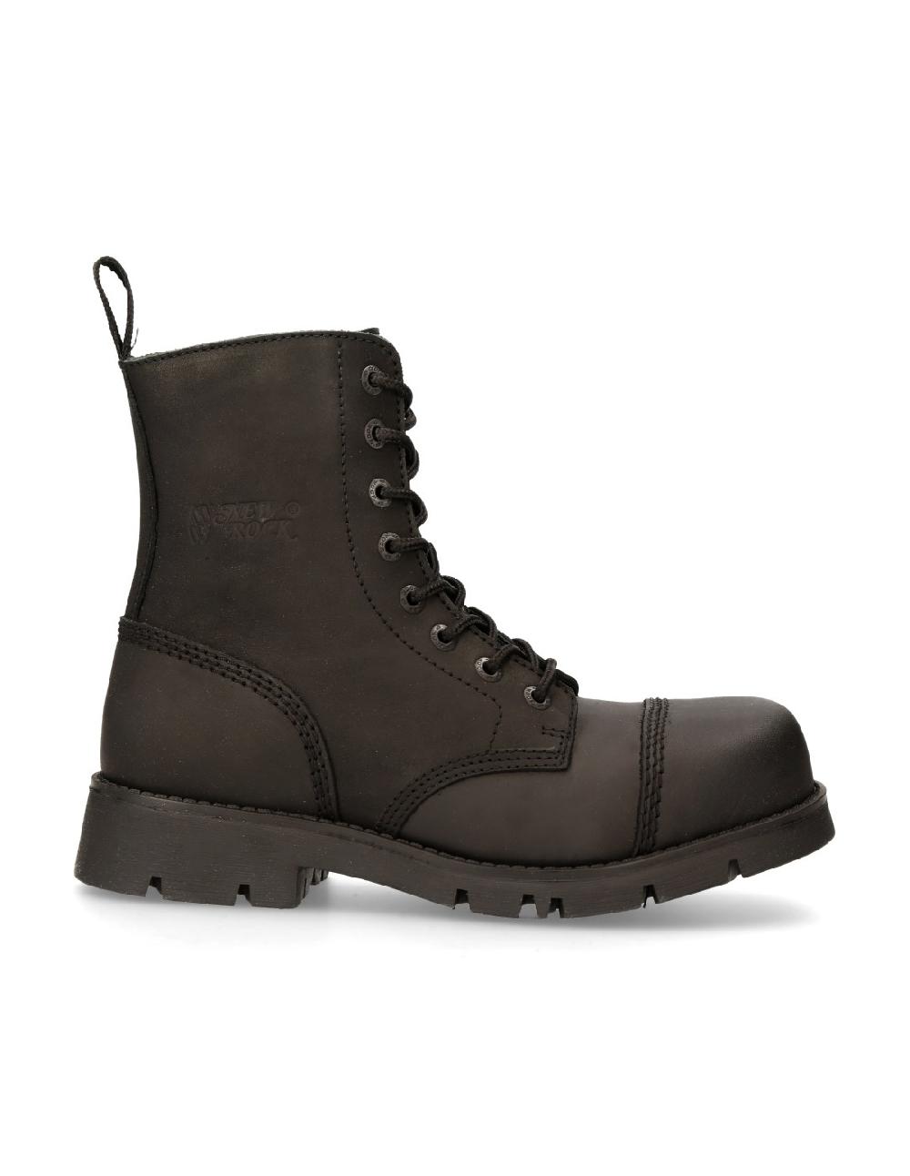 new rock ANKLE BOOT BLACK RANGER WITH LACES M-RANGER008MT-S3 Último día