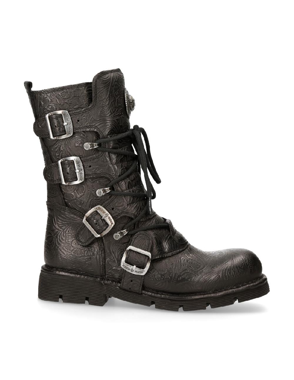 new rock BOOT BLACK PLANING WITH LACES M-1473-S43 Precios de Black Friday
