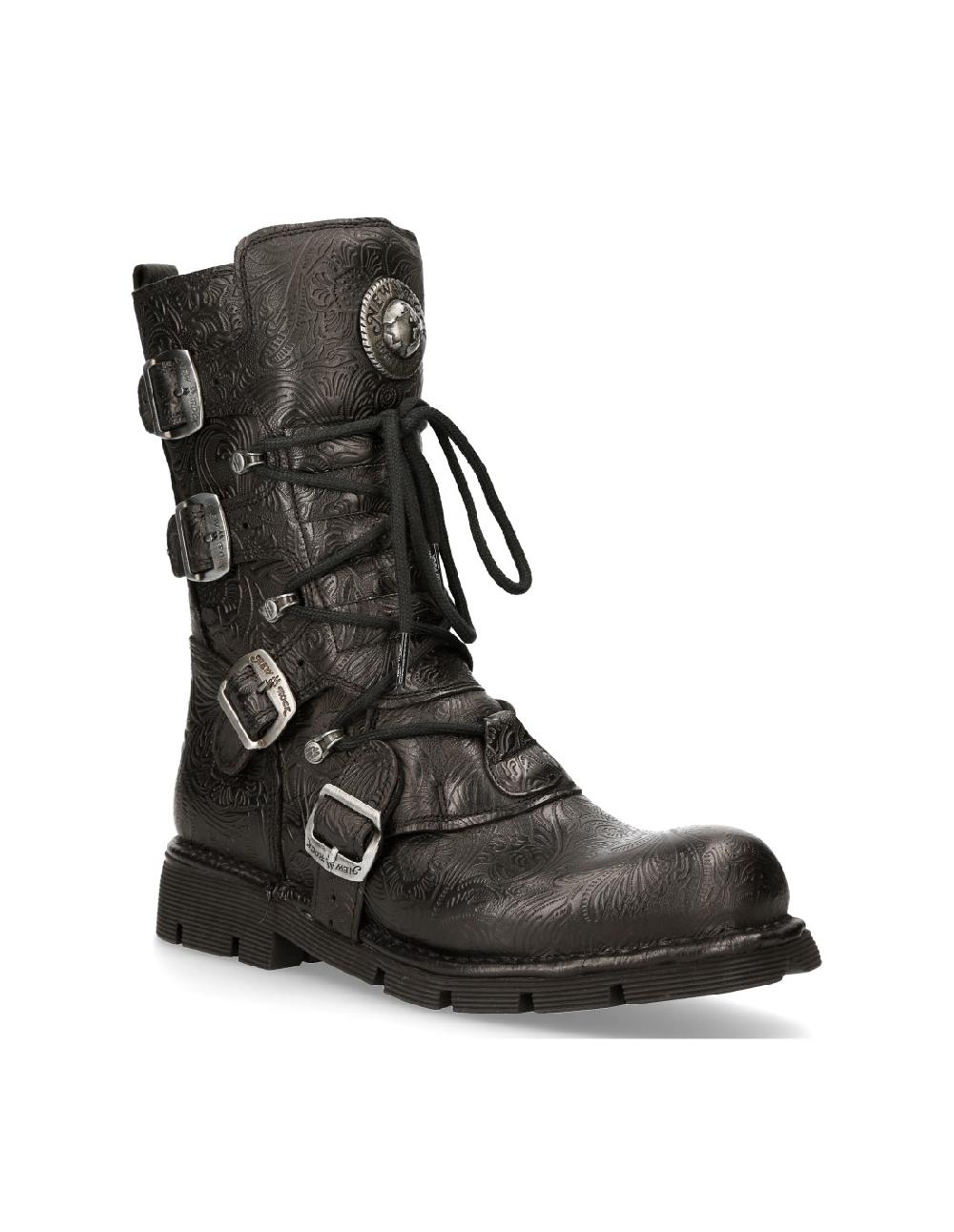 new rock BOOT BLACK PLANING WITH LACES M-1473-S43 Precios de Black Friday