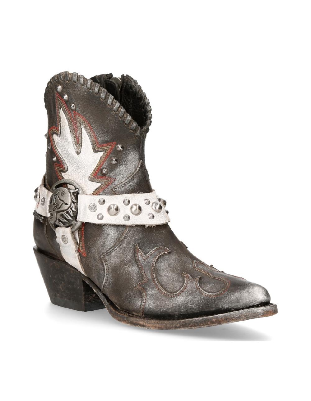new rock ANKLE BOOT BLACK SUELA M-WSTM004-S2 Descuento por venta flash