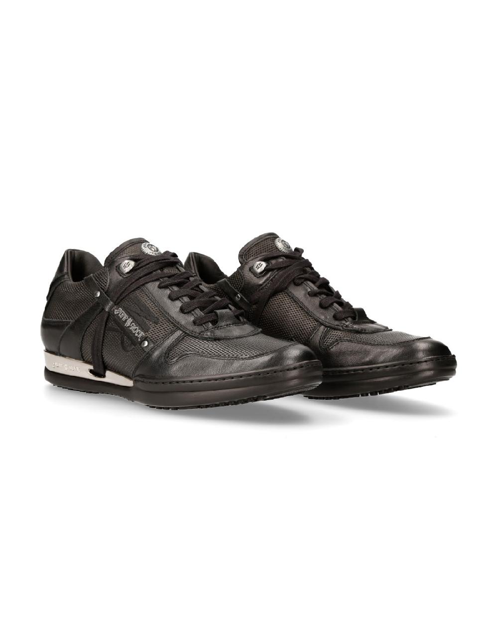 new rock BLACK HYBRID WITH LACES M-HY021-S2