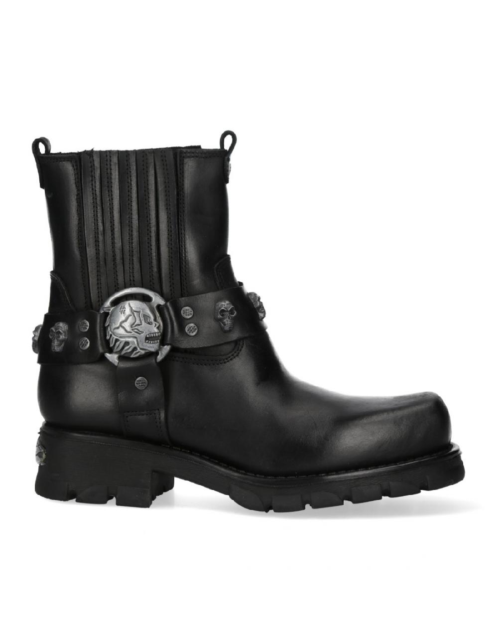 new rock ANKLE BOOT BLACK MOTORCYCLE M-7621-S1 Última moda