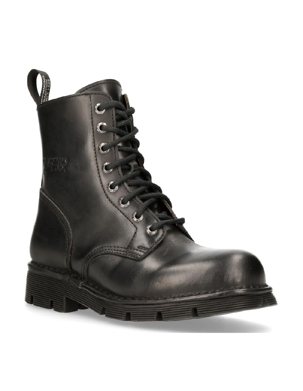 new rock ANKLE BOOT BLACK PLANING WITH LACES M-NEWMILI084-S1 Rebajas top