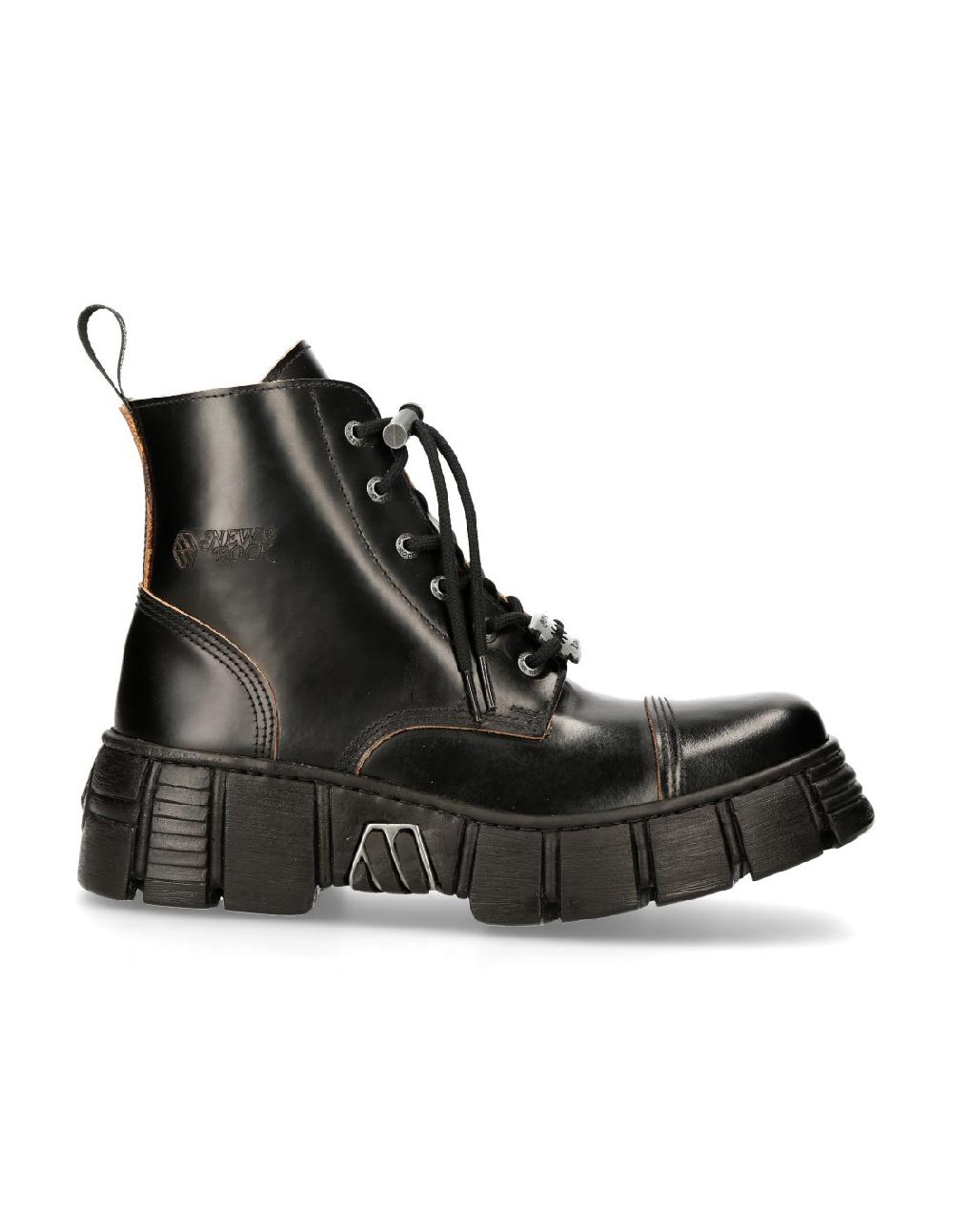 new rock ANKLE BOOT BLACK TOWER WITH LACES M-WALL005NK-S1 Envío gratis