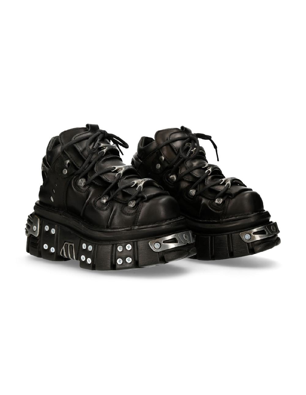 new rock ANKLE BOOT BLACK TOWER WITH LACES M-106-S70