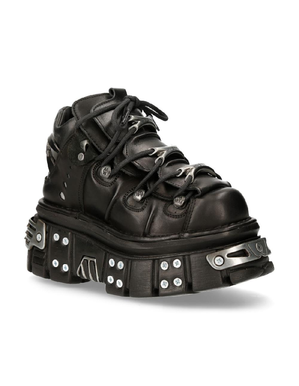 new rock ANKLE BOOT BLACK TOWER WITH LACES M-106-S70 Outlet online