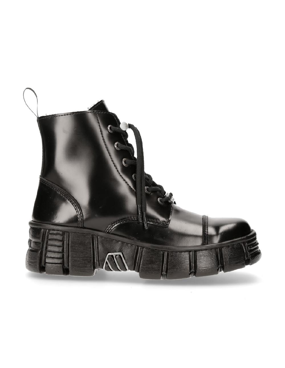 new rock ANKLE BOOT BLACK TOWER WITH LACES M-WALL005N-C6 Gran oferta
