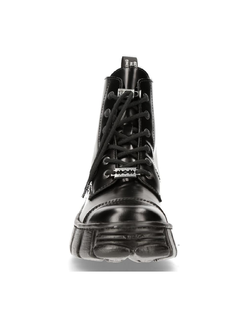 new rock ANKLE BOOT BLACK TOWER WITH LACES M-WALL005N-C6 Gran oferta