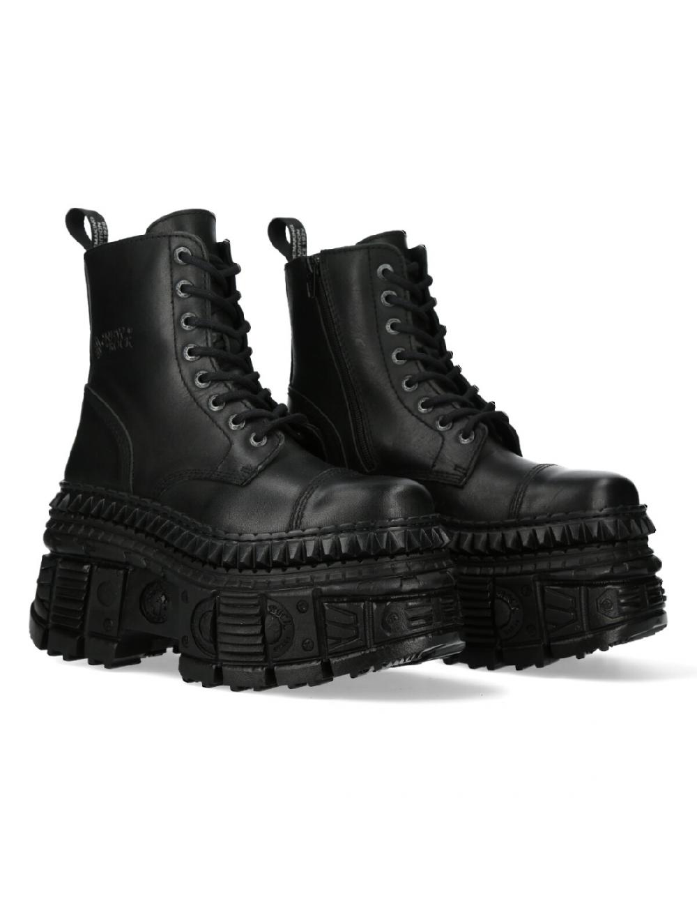 new rock ANKLE BOOT BLACK TANK M-WALL083C-S3