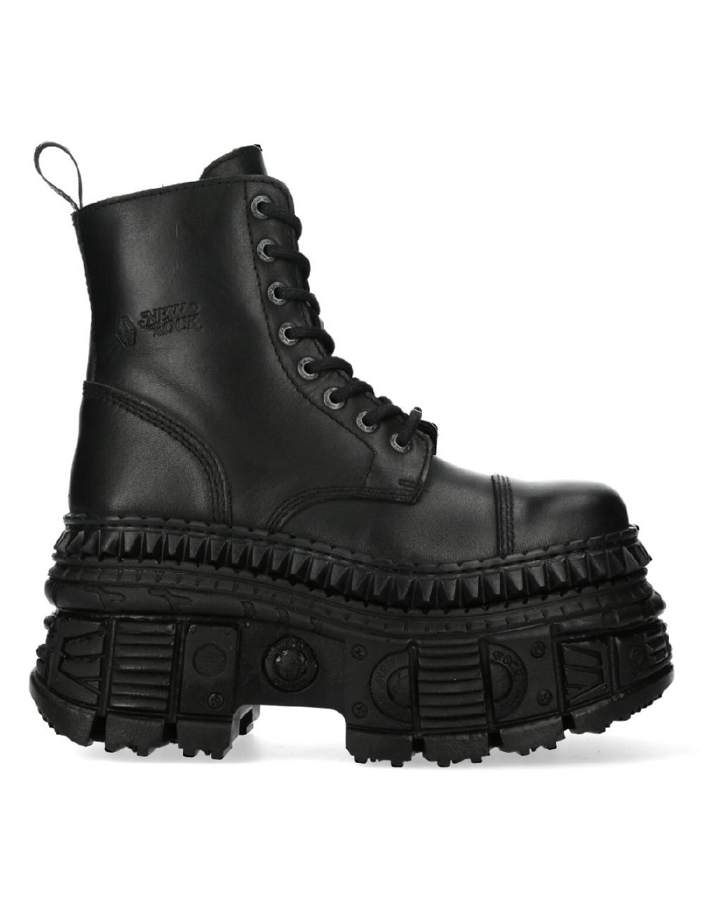 new rock ANKLE BOOT BLACK TANK M-WALL083C-S3 Oferta especial