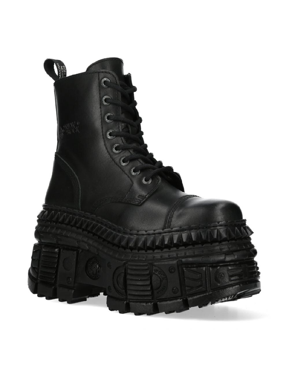 new rock ANKLE BOOT BLACK TANK M-WALL083C-S3 Oferta especial