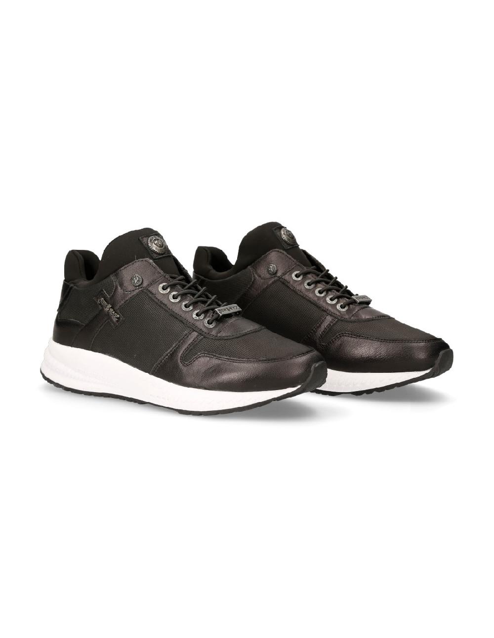 new rock SHOE BLACK CHRONO WITH LACES M-CHRONO002-C15