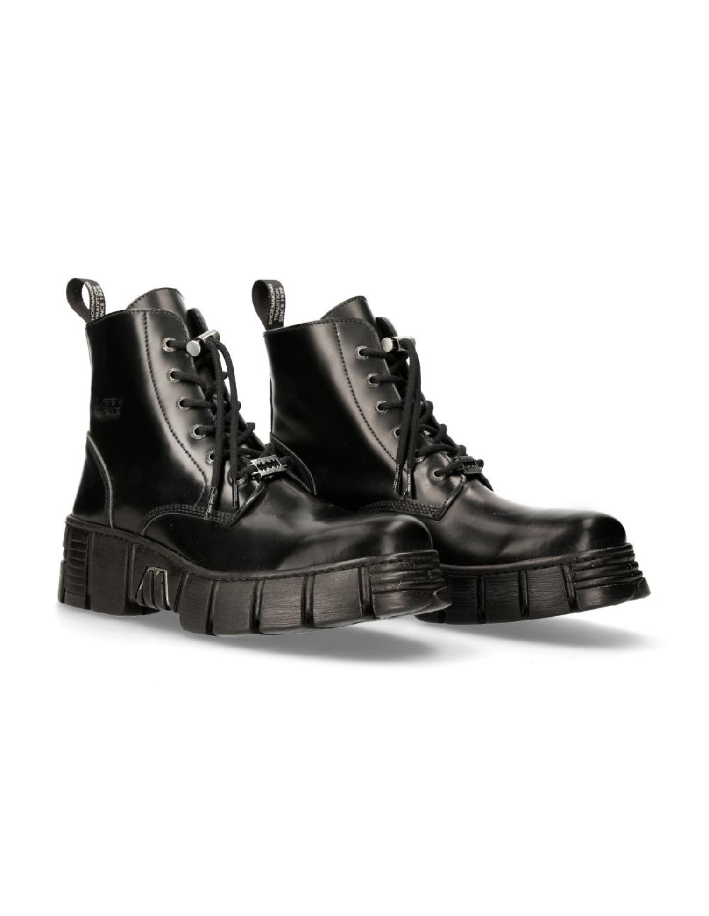 new rock ANKLE BOOT BLACK TOWER WITH LACES M-WALL025N-C3 Rebajas