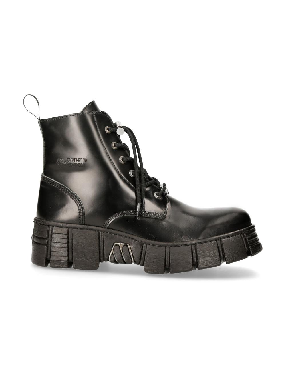 new rock ANKLE BOOT BLACK TOWER WITH LACES M-WALL025N-C3 Rebajas