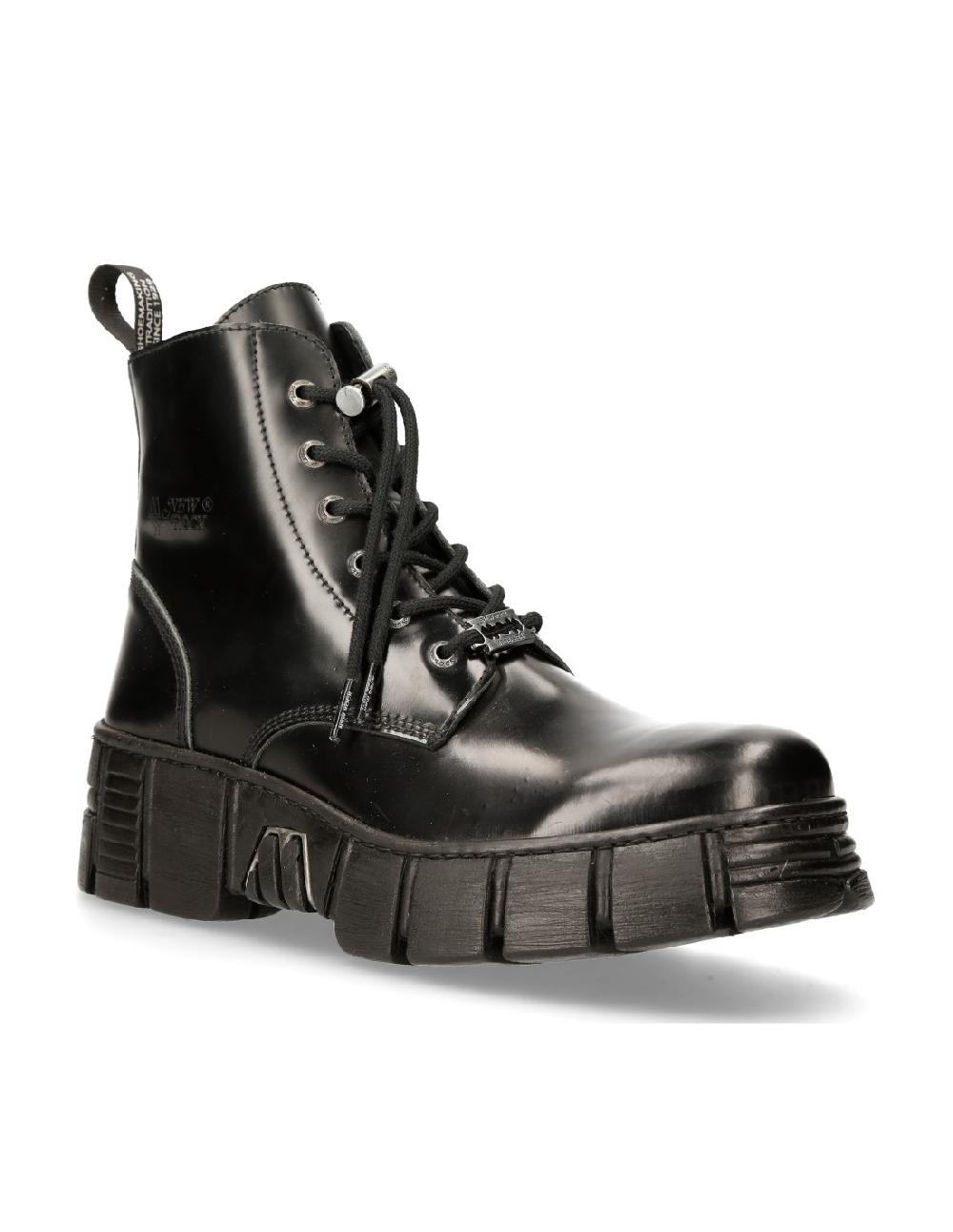 new rock ANKLE BOOT BLACK TOWER WITH LACES M-WALL025N-C3 Rebajas