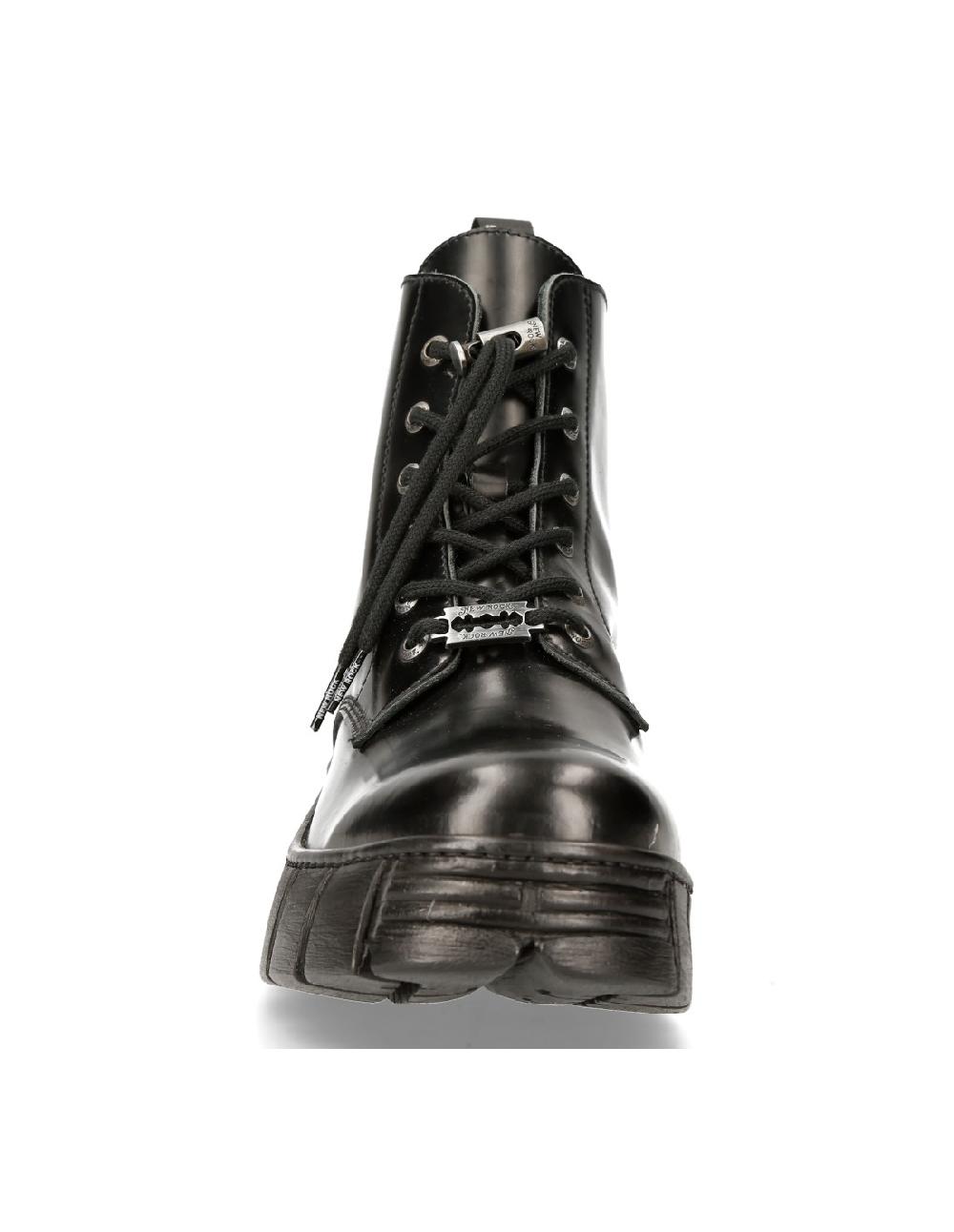 new rock ANKLE BOOT BLACK TOWER WITH LACES M-WALL025N-C3 Rebajas