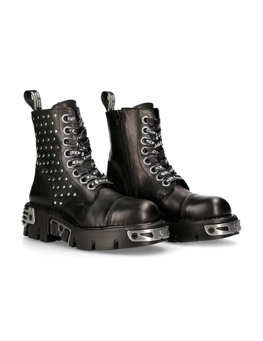new rock ANKLE BOOT BLACK REACTOR WITH LACES M-MILI247-C1 Últimos 3 días