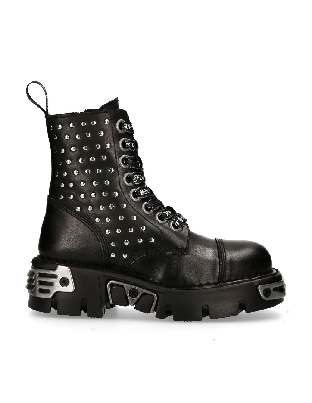 new rock ANKLE BOOT BLACK REACTOR WITH LACES M-MILI247-C1 Últimos 3 días