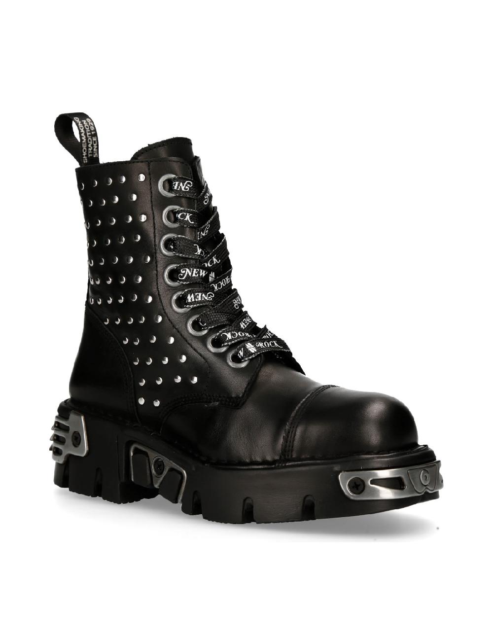 new rock ANKLE BOOT BLACK REACTOR WITH LACES M-MILI247-C1 Últimos 3 días
