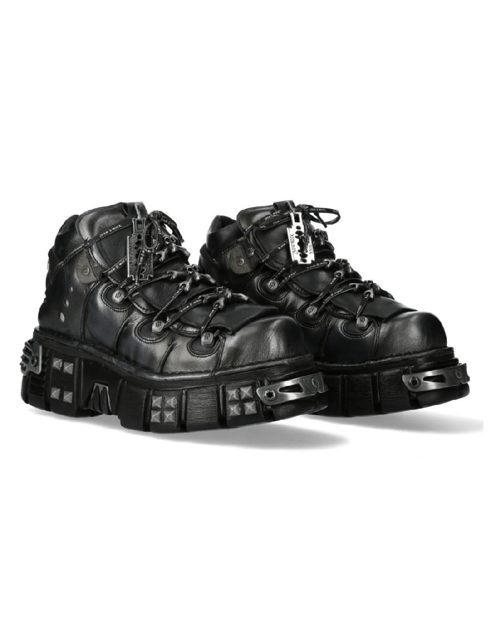 new rock ANKLE BOOT BLACK TOWER WITH LACES M-106PHSC-V2 Precio ultrabajo