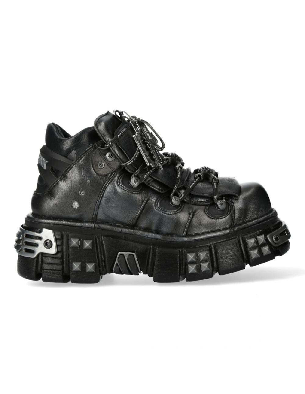 new rock ANKLE BOOT BLACK TOWER WITH LACES M-106PHSC-V2 Precio ultrabajo