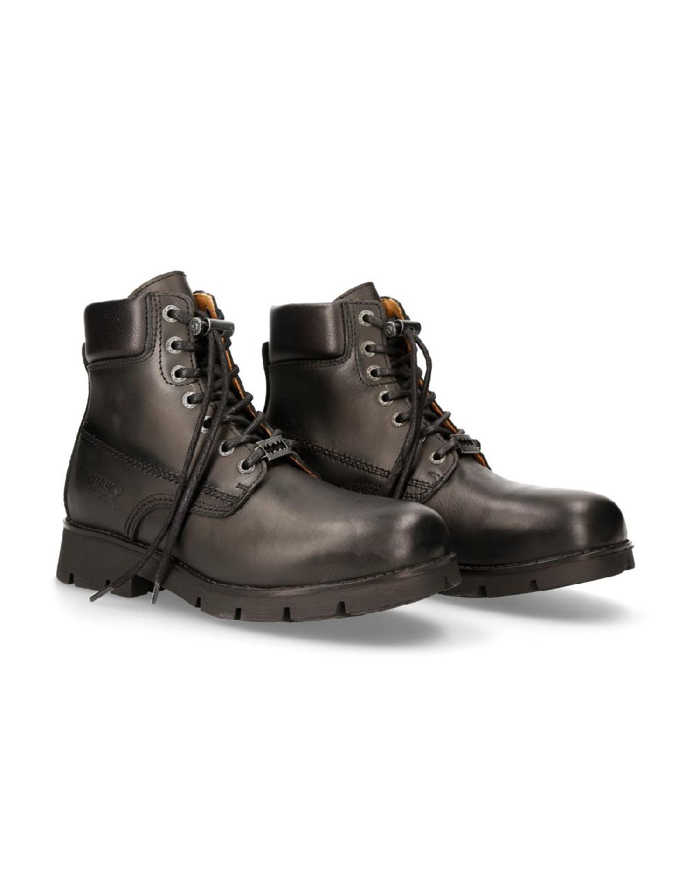 new rock ANKLE BOOT BLACK RANGER WITH LACES M-RANGER046-S1
