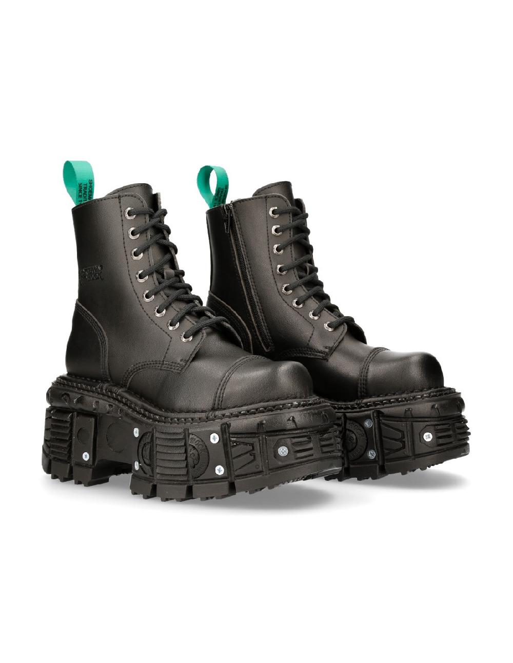 new rock ANKLE BOOT BLACK IMPERFECT WITH LACES M-TANKMILI083C-V2 Tienda