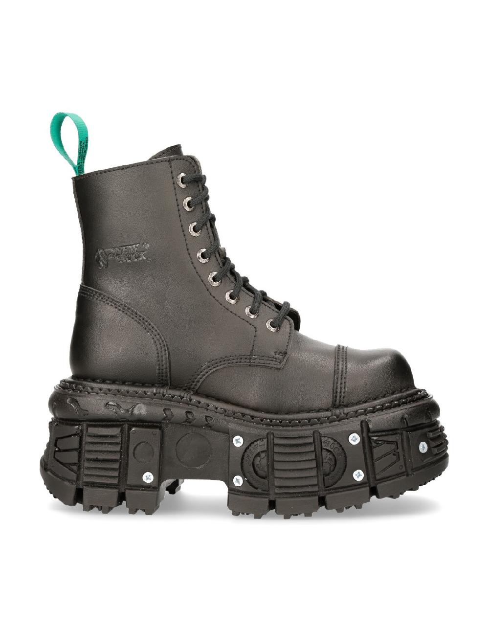 new rock ANKLE BOOT BLACK IMPERFECT WITH LACES M-TANKMILI083C-V2 Tienda