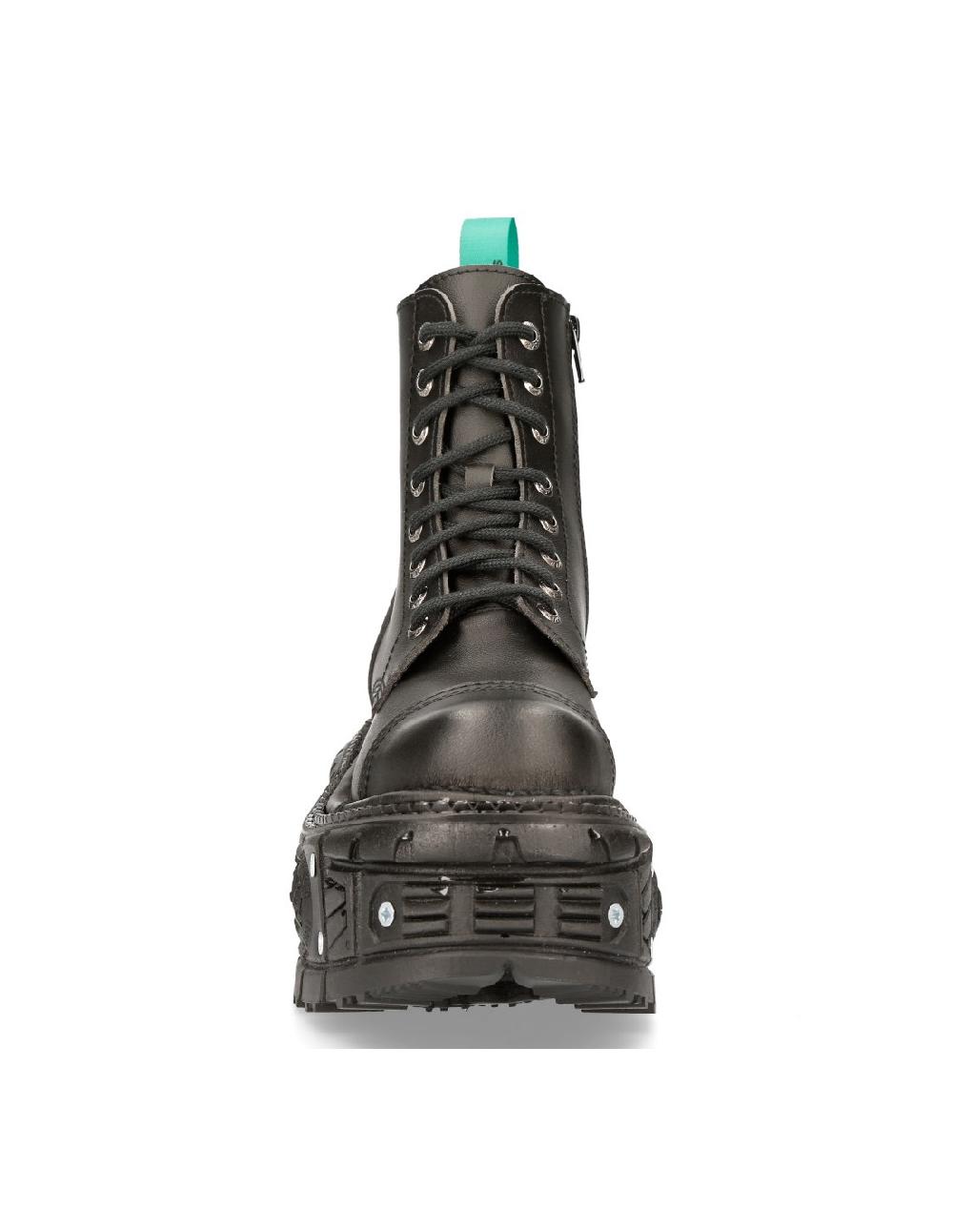 new rock ANKLE BOOT BLACK IMPERFECT WITH LACES M-TANKMILI083C-V2 Tienda