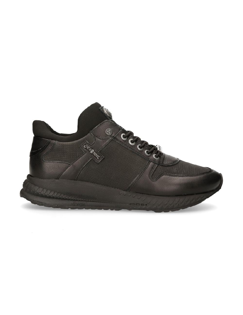 new rock SHOE BLACK CHRONO WITH LACES M-CHRONO002-C14 Promoción por tiempo limitado