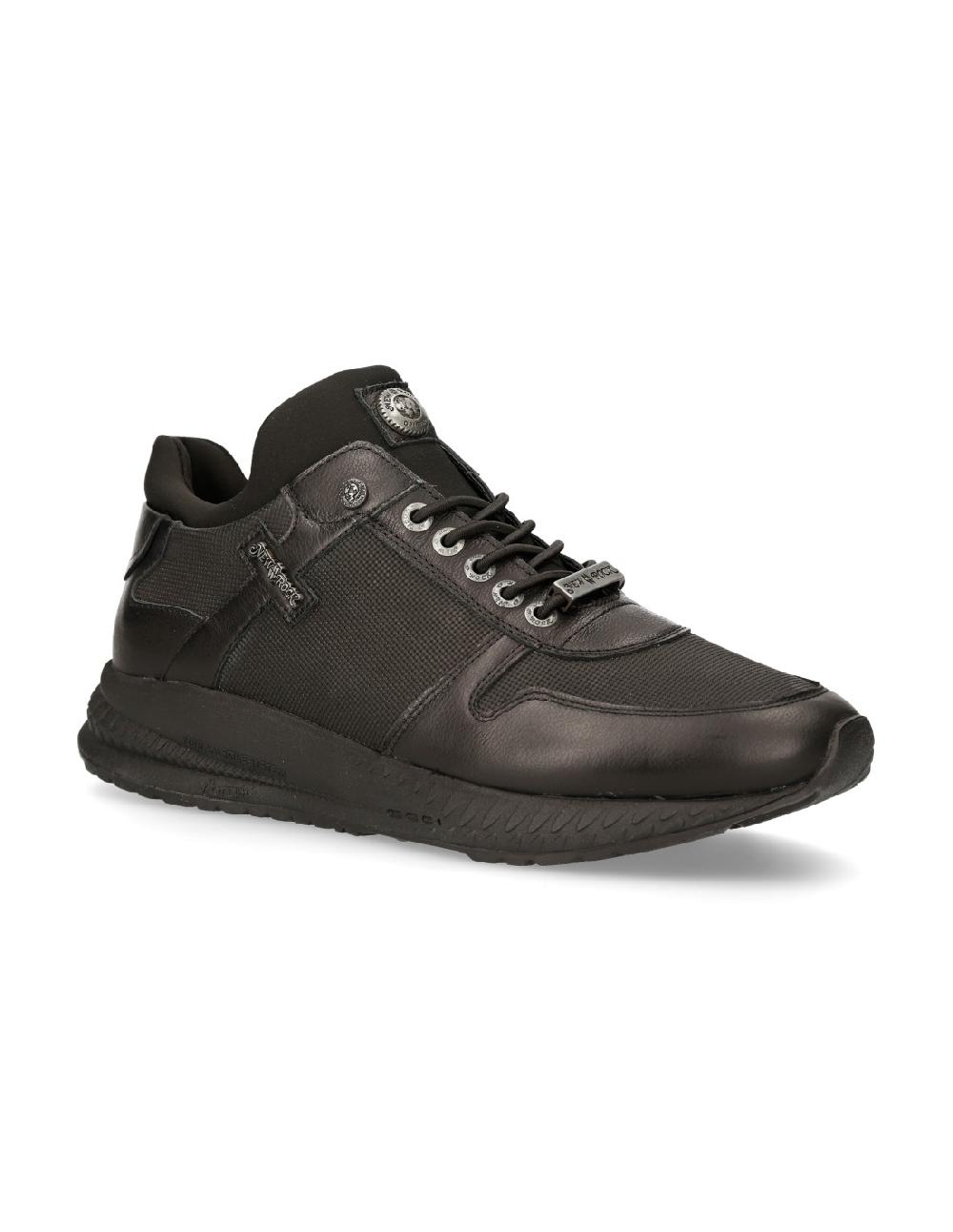 new rock SHOE BLACK CHRONO WITH LACES M-CHRONO002-C14 Promoción por tiempo limitado