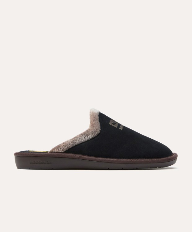 nordikas ZAPATILLAS DE CASA HOMBRE AFELPADO NEGRO En oferta
