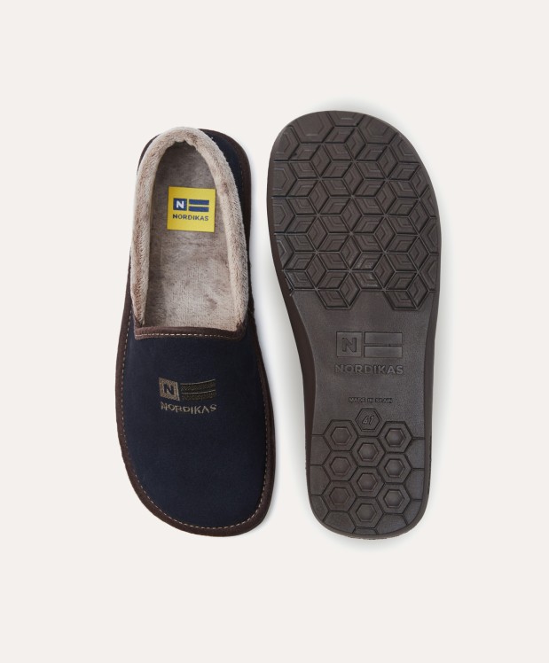 nordikas ZAPATILLAS DE CASA HOMBRE AFELPADO MARINO Gran oferta