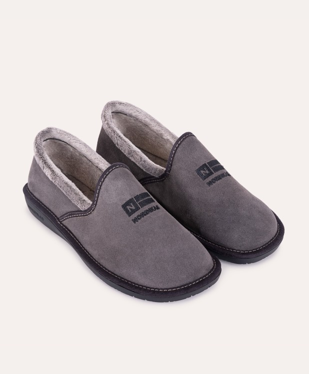 nordikas ZAPATILLAS DE CASA HOMBRE AFELPADO GRIS Rebajas de fábrica