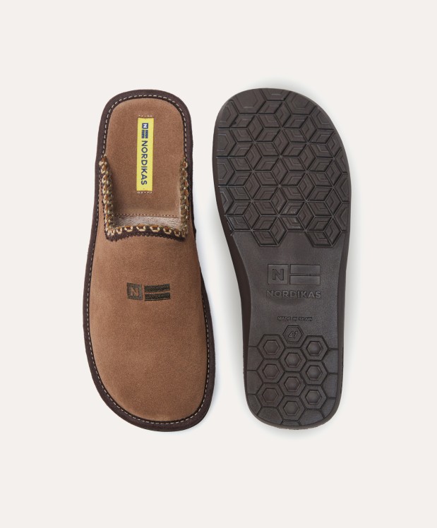 nordikas ZAPATILLAS DE CASA HOMBRE AFELPADO PIEDRA Ventas relámpago
