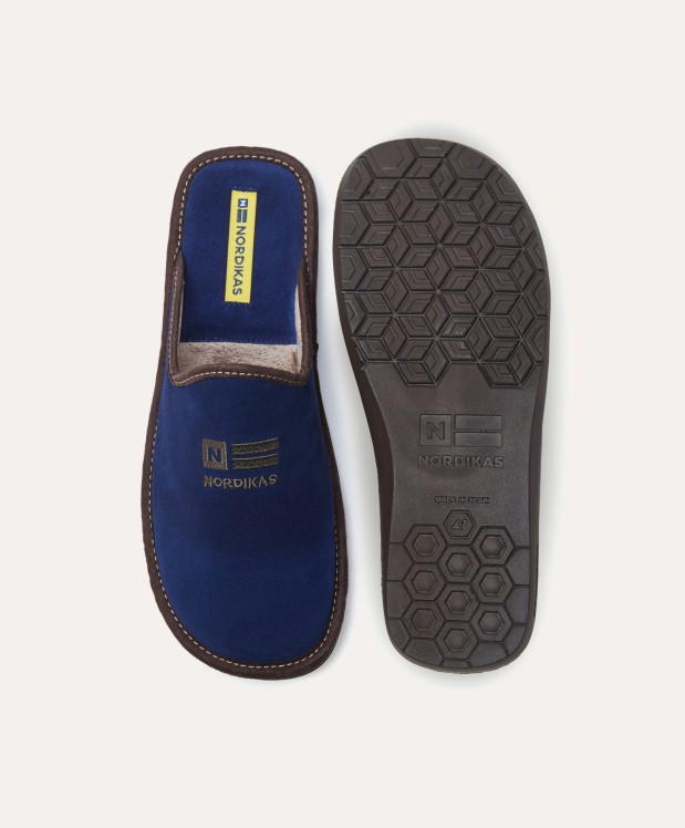 nordikas ZAPATILLAS DE CASA HOMBRE AFELPADO INDICO Descuento